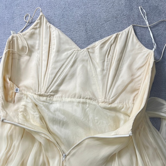 Leanne Marshall Faye Silk Chiffon Gown Ivory Size 12 NWT Bridal Wedding‎ Dress - Picture 8 of 12
